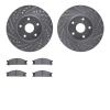 7502-13052 Drilled/Slotted Brake Rotors w/5000 Advanced Brake Pads Kit [Silver], 1992-1997 Subaru, Position: Front - image 1