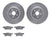 7502-13053 Drilled/Slotted Brake Rotors w/5000 Advanced Brake Pads Kit [Silver], Fits Select Subaru, Position: Front - image 1