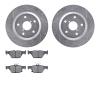 7502-13056 Drilled/Slotted Brake Rotors w/5000 Advanced Brake Pads Kit [Silver], Fits Select Subaru, Position: Rear - image 1