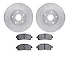 7502-13058 Drilled/Slotted Brake Rotors w/5000 Advanced Brake Pads Kit [Silver], Fits Select Subaru, Position: Front - image 1