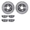 7502-13060 Drilled/Slotted Brake Rotors w/5000 Advanced Brake Pads Kit [Silver], 1988-1991 Subaru, Position: Rear - image 1