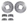 7502-13115 Drilled/Slotted Brake Rotors w/5000 Advanced Brake Pads Kit [Silver], 1980-1983 Subaru, Position: Front - image 1