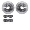 7502-13144 Drilled/Slotted Brake Rotors w/5000 Advanced Brake Pads Kit [Silver], 2006-2007 Subaru, Position: Rear - image 1