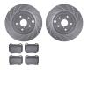 7502-13222 Drilled/Slotted Brake Rotors w/5000 Advanced Brake Pads Kit [Silver], 2018-2021 Subaru, Position: Rear - image 1