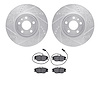 7502-16033 Drilled/Slotted Brake Rotors w/5000 Advanced Brake Pads Kit [Silver], 1991-1993 Alfa Romeo, Position: Front - image 1