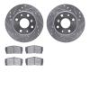 7502-19004 Drilled/Slotted Brake Rotors w/5000 Advanced Brake Pads Kit [Silver], 1988-1992 Daihatsu, Position: Front - image 1
