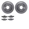 7502-20010 Drilled/Slotted Brake Rotors w/5000 Advanced Brake Pads Kit [Silver], 1997-2006 Jaguar, Position: Rear - image 1