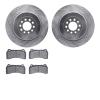 7502-20016 Drilled/Slotted Brake Rotors w/5000 Advanced Brake Pads Kit [Silver], 2003-2005 Jaguar, Position: Front - image 1
