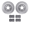 7502-20018 Drilled/Slotted Brake Rotors w/5000 Advanced Brake Pads Kit [Silver], 2000-2006 Jaguar, Position: Rear - image 1
