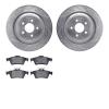 7502-20019 Drilled/Slotted Brake Rotors w/5000 Advanced Brake Pads Kit [Silver], 2006-2015 Jaguar, Position: Rear - image 1