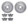 7502-20026 Drilled/Slotted Brake Rotors w/5000 Advanced Brake Pads Kit [Silver], 2010-2017 Jaguar, Position: Rear - image 1