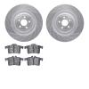 7502-20027 Drilled/Slotted Brake Rotors w/5000 Advanced Brake Pads Kit [Silver], 2013-2015 Jaguar, Position: Rear - image 1