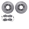 7502-20037 Drilled/Slotted Brake Rotors w/5000 Advanced Brake Pads Kit [Silver], 1986-1987 Jaguar, Position: Front - image 1