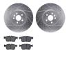 7502-20038 Drilled/Slotted Brake Rotors w/5000 Advanced Brake Pads Kit [Silver], 2017-2020 Multiple Makes/Models, Position: Fron - image 1