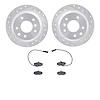 7502-20041 Drilled/Slotted Brake Rotors w/5000 Advanced Brake Pads Kit [Silver], 1987-1989 Jaguar, Position: Rear - image 1