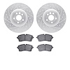 7502-20048 Drilled/Slotted Brake Rotors w/5000 Advanced Brake Pads Kit [Silver], 2018-2020 Multiple Makes/Models, Position: Fron - image 1