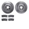 7502-20114 Drilled/Slotted Brake Rotors w/5000 Advanced Brake Pads Kit [Silver], 2008-2009 Jaguar, Position: Front - image 1