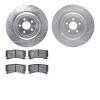 7502-20115 Drilled/Slotted Brake Rotors w/5000 Advanced Brake Pads Kit [Silver], 2008-2009 Jaguar, Position: Rear - image 1
