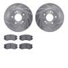 7502-21009 Drilled/Slotted Brake Rotors w/5000 Advanced Brake Pads Kit [Silver], 2010-2011 Kia/Hyundai/Genesis, Position: Front - image 1