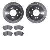 7502-21012 Drilled/Slotted Brake Rotors w/5000 Advanced Brake Pads Kit [Silver], 2010-2013 Kia/Hyundai/Genesis, Position: Rear - image 1