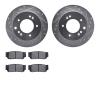 7502-21023 Drilled/Slotted Brake Rotors w/5000 Advanced Brake Pads Kit [Silver], 2003-2006 Kia/Hyundai/Genesis, Position: Rear - image 1