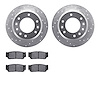 7502-21026 Drilled/Slotted Brake Rotors w/5000 Advanced Brake Pads Kit [Silver], 2006-2006 Kia/Hyundai/Genesis, Position: Rear - image 1