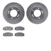 7502-21028 Drilled/Slotted Brake Rotors w/5000 Advanced Brake Pads Kit [Silver], 2007-2009 Kia/Hyundai/Genesis, Position: Front - image 1