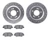 7502-21033 Drilled/Slotted Brake Rotors w/5000 Advanced Brake Pads Kit [Silver], Fits Select Kia/Hyundai/Genesis, Position: Rear - image 1