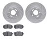 7502-21034 Drilled/Slotted Brake Rotors w/5000 Advanced Brake Pads Kit [Silver], 2012-2016 Kia/Hyundai/Genesis, Position: Front - image 1