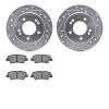 7502-21035 Drilled/Slotted Brake Rotors w/5000 Advanced Brake Pads Kit [Silver], Fits Select Kia/Hyundai/Genesis, Position: Rear - image 1