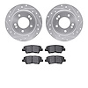 7502-21036 Drilled/Slotted Brake Rotors w/5000 Advanced Brake Pads Kit [Silver], Fits Select Kia/Hyundai/Genesis, Position: Rear - image 1