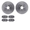 7502-21039 Drilled/Slotted Brake Rotors w/5000 Advanced Brake Pads Kit [Silver], 2015-2020 Kia/Hyundai/Genesis, Position: Front - image 1