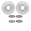 7502-21043 Drilled/Slotted Brake Rotors w/5000 Advanced Brake Pads Kit [Silver], 2017-2019 Kia/Hyundai/Genesis, Position: Rear - image 1