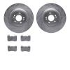 7502-21044 Drilled/Slotted Brake Rotors w/5000 Advanced Brake Pads Kit [Silver], Fits Select Kia/Hyundai/Genesis, Position: Fron - image 1