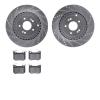 7502-21048 Drilled/Slotted Brake Rotors w/5000 Advanced Brake Pads Kit [Silver], Fits Select Kia/Hyundai/Genesis, Position: Rear - image 1