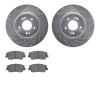 7502-21049 Drilled/Slotted Brake Rotors w/5000 Advanced Brake Pads Kit [Silver], Fits Select Kia/Hyundai/Genesis, Position: Fron - image 1