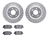 7502-21050 Drilled/Slotted Brake Rotors w/5000 Advanced Brake Pads Kit [Silver], Fits Select Kia/Hyundai/Genesis, Position: Rear - image 1