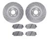 7502-21053 Drilled/Slotted Brake Rotors w/5000 Advanced Brake Pads Kit [Silver], Fits Select Kia/Hyundai/Genesis, Position: Fron - image 1
