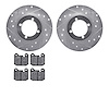 7502-22003 Drilled/Slotted Brake Rotors w/5000 Advanced Brake Pads Kit [Silver], 1974-1974 Opel, Position: Front - image 1