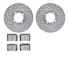 7502-22004 Drilled/Slotted Brake Rotors w/5000 Advanced Brake Pads Kit [Silver], 1976-1979 Lotus, Position: Front - image 1