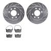 7502-23007 Drilled/Slotted Brake Rotors w/5000 Advanced Brake Pads Kit [Silver], 1983-1985 Renault, Position: Front - image 1