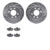 7502-23008 Drilled/Slotted Brake Rotors w/5000 Advanced Brake Pads Kit [Silver], 1984-1985 Renault, Position: Front - image 1