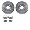 7502-23016 Drilled/Slotted Brake Rotors w/5000 Advanced Brake Pads Kit [Silver], 1981-1983 Renault, Position: Front - image 1