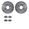 7502-23017 Drilled/Slotted Brake Rotors w/5000 Advanced Brake Pads Kit [Silver], 1981-1983 Renault, Position: Front - image 1