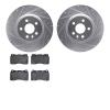 7502-26002 Drilled/Slotted Brake Rotors w/5000 Advanced Brake Pads Kit [Silver], 2014-2021 Tesla, Position: Front - image 1