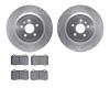 7502-26005 Drilled/Slotted Brake Rotors w/5000 Advanced Brake Pads Kit [Silver], 2012-2020 Tesla, Position: Rear - image 1