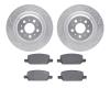 7502-26006 Drilled/Slotted Brake Rotors w/5000 Advanced Brake Pads Kit [Silver], Fits Select Tesla, Position: Rear - image 1