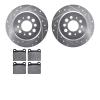 7502-27001 Drilled/Slotted Brake Rotors w/5000 Advanced Brake Pads Kit [Silver], 1967-1974 Volvo, Position: Rear - image 1