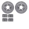 7502-27005 Drilled/Slotted Brake Rotors w/5000 Advanced Brake Pads Kit [Silver], 1976-1993 Volvo, Position: Front - image 1