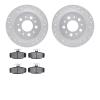 7502-27021 Drilled/Slotted Brake Rotors w/5000 Advanced Brake Pads Kit [Silver], 1995-1997 Volvo, Position: Rear - image 1